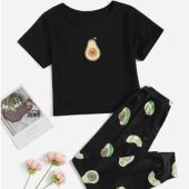 طقم بيجامة بجرافيك كرتون