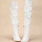 حذاء كعب مكتنز بسوستة جانبي